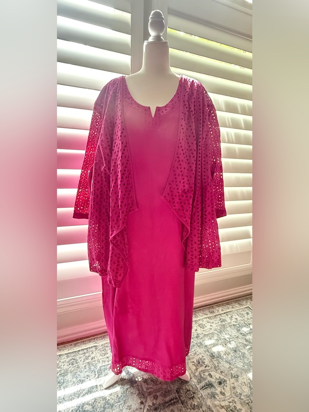 Catherines Fuchsia Linen Jacket Dress Set